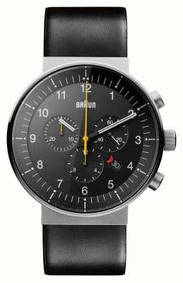 Braun Men's BN0095 Prestige Chronograph Watch Black Leather Strap BN0095SLG