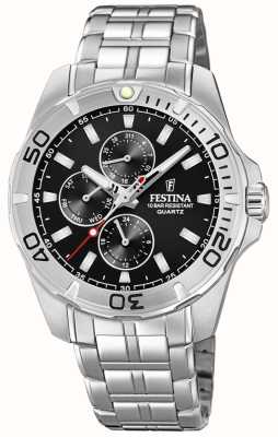 Festina Men's Multi-Function Watch With Steel Bracelet Black Dial F20445/3