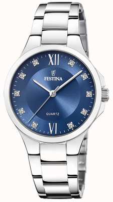 Festina Ladies Steel Watch With CZ Set & Steel Bracelet F20582/3