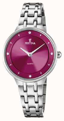 Festina Ladies Steel Watch With CZ Sets & Steel Bracelet F20600/2