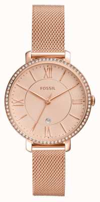 Fossil Women's Jacqueline | Rose Gold Dial | Rose Gold Mesh Bracelet ES4628
