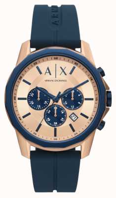 Emporio Armani Men\'s (43mm) Blue / Bracelet Chronograph Blue First Dial AR70009 Watches™ HKG Ceramic - Class