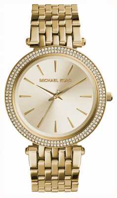Michael Kors Darci Gold-Toned Crystal Set Bezel Watch MK3191