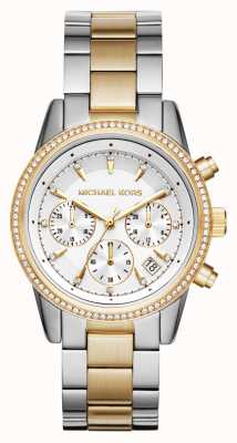 Michael Kors Women's Ritz Two-Tone Chronograph Watch MK6474