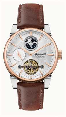 Ingersoll The Swing Automatic Rose-Gold Toned Case Brown Leather Strap I07504