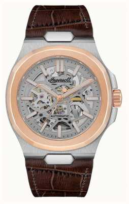 Ingersoll The Catalina Brown Leather Strap Rose-Gold Bezel I12503