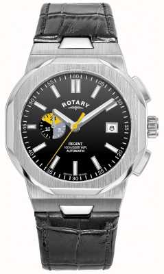 Rotary Men's Regent Automatic | Black Dial | Black Leather Strap GS05455/04
