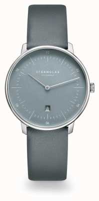 STERNGLAS Women's Naos XS | Flora Edition | Grey Dial | Grey Leather Strap S01-NDF17-KL10