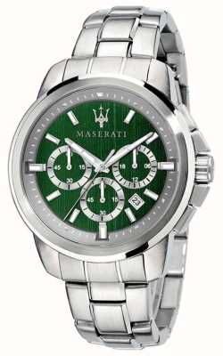 Maserati Men's Successo | Green Chronograph Dial | Stainless Steel Bracelet R8873621017
