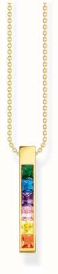 Thomas Sabo Rainbow Heritage | Gold Plated | Rainbow Crystal | Bar Pendant Necklace KE2113-971-7-L45V