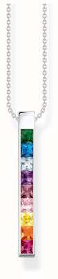 Thomas Sabo Rainbow Heritage | Sterling Silver | Rainbow Crystal | Bar Pendant Necklace KE2146-477-7-L45V