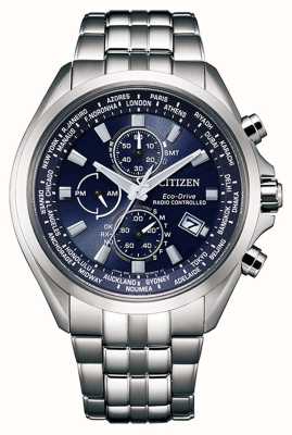 Citizen Men's Eco-Drive Radio Controlled Stainless Steel Blue Dial AT8200-87L
