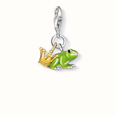 Thomas Sabo Frog & Crown Charm - Gold Plated 925 Sterling Silver, Cold Enamel 0931-427-6
